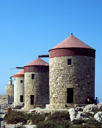 Rhodes Harbour Windmills